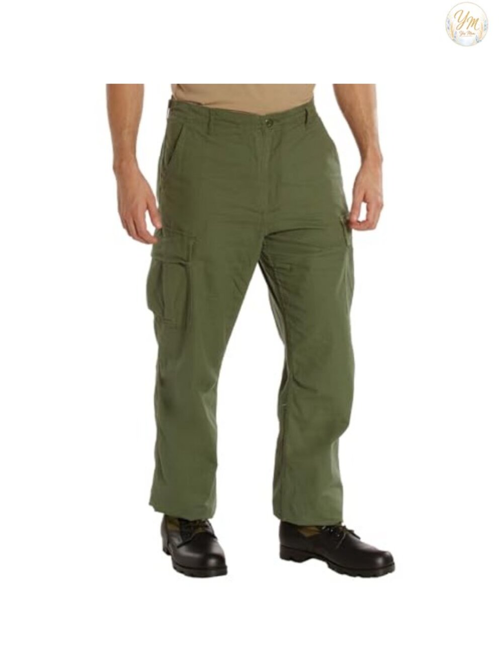 Vintage Military Rip-Stop Fatigue Cargo Pants with 6 Pockets